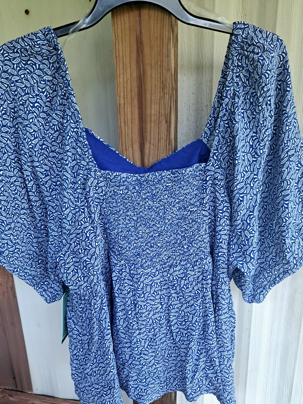 Terra & Sky Blue Printed Puff-Sleeve Tunic
